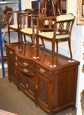 Lot 1322 - An Edwardian Inlaid Mahogany Armchair, with...