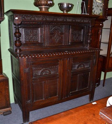 Lot 575 - A 17th century oak court cupboard  Ex. Renishaw Hall