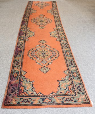 Lot 1098 - Machine Made Runner of Ushak Design, the...