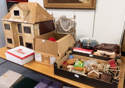 Lot 1167 - Dolls House with Assorted Dolls, furniture,...