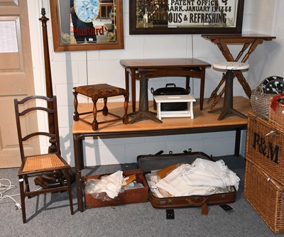 Lot 1231 - Singer Trestle Bases, a standard lamp base,...