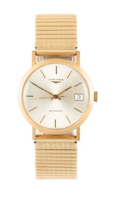 Lot 2474 - Longines: A 9 Carat Gold Automatic Calendar...