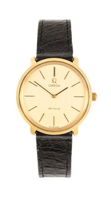 Lot 2477 - Omega: A Plated Wristwatch, signed Omega,...