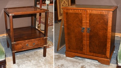 Lot 1219 - A Campaign Style Brass Mounted Yew Wood Two...