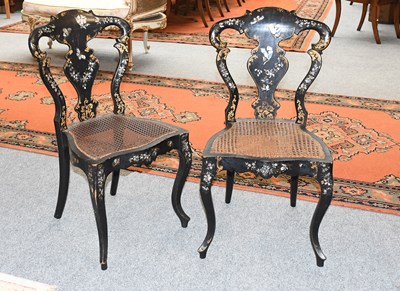 Lot 1222 - A Pair of Victorian Mother of Pearl Inlaid...