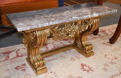 Lot 1226 - A 20th Century Giltwood Marble Topped Low...