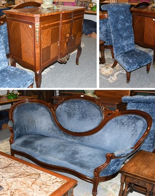 Lot 1239 - A Victorian Carved Mahogany Framed Sofa, with...