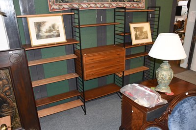 Lot 1240 - 1970s Staples Ladderax Shelving, 278cm by 41cm...