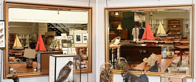 Lot 1244 - A Pair of Gilt Framed Mirrors, with bevelled...