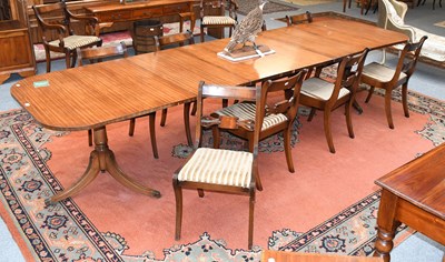 Lot 1271 - A Regency Style Mahogany Triple Pillar Dining...
