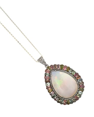 Lot 2252 - An Opal, Multi-Coloured Tourmaline and Diamond...