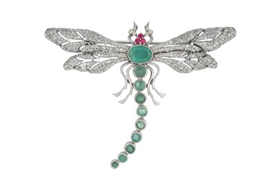 Lot 2243 - A Multi-Gem Set Brooch/Pendant realistically...