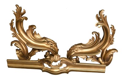 Lot 665 - A French Ormolu Three-Piece Chenet, in Louis...