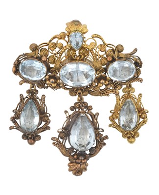 Lot 2027 - An Early 19th Century Aquamarine Brooch the...
