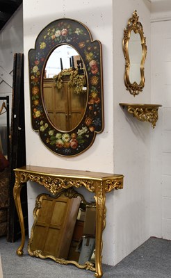 Lot 1284 - A Reproduction Gilt Console Table, 108cm wide,...