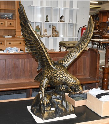 Lot 1281 - A Large Solid Brass Cast Sculpture of an Eagle...