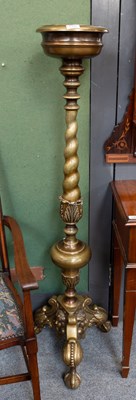 Lot 1305 - A Reproduction Brass Candle Stand, in 18th...