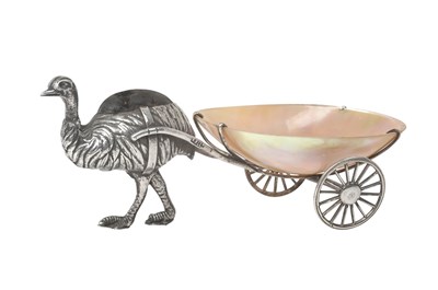 Lot A George V Novelty Silver Pin-Cushion and Mother-of-Pearl Pin-Tray