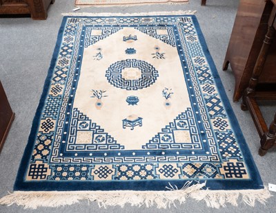 Lot 1126 - Chinese Rug, the cream field centred by a...