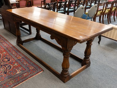 Lot 1340 - An 18th Century Carved Oak Refectory Dining...