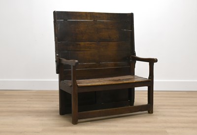 Lot 506 - A Provincial Oak Monks' Bench, 18th century,...