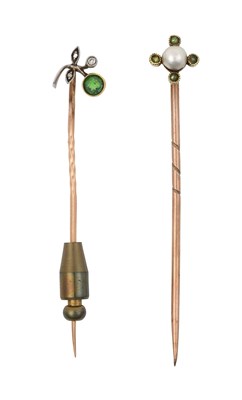 Lot 2429 - Two Stick Pins, circa 1900 one of stylised...