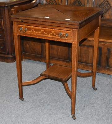 Lot 1356 - An Edwardian Marquetry Inlaid and Cross-Banded...