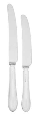 Lot 104 - A Set of Seven Elizabeth II Silver-Handled Table-Knives and Eleven Cheese-Knives