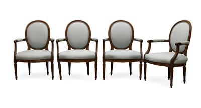 Lot 333 - A Set of Four Louis XVI-Style Fruitwood or...
