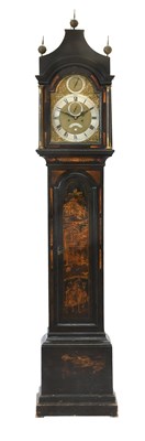 Lot 468 - A Black Chinoiserie Eight Day Longcase Clock,...