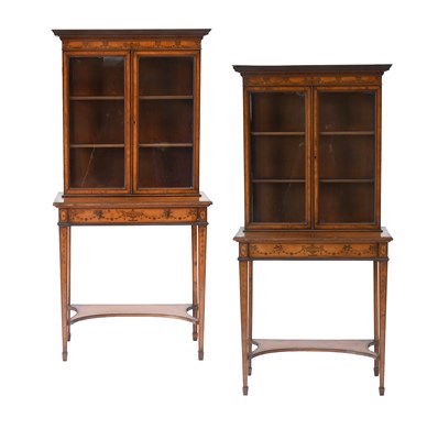 Lot 258 - A Pair of Victorian Satinwood, Crossbanded and...