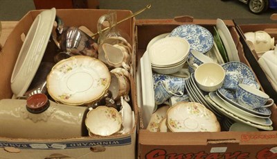 Lot 654 - Assorted decorative ceramics including Noritake blue and white tea service, Shelley tea ware,...