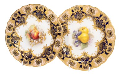 Lot 101 - A Pair of Royal Worcester Porcelain Plates,...