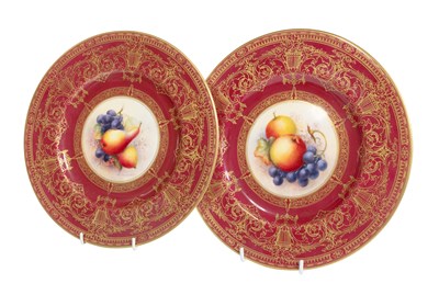Lot 103 - A Pair of Royal Worcester Porcelain Plates,...