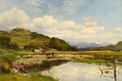 Lot 1059 - David Bates (1840-1921) "The Edge of the Moor...