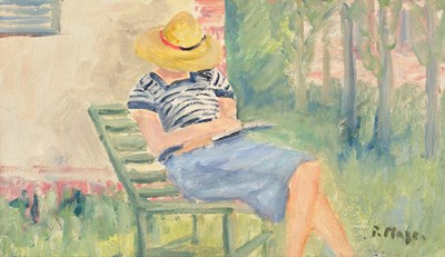 Lot 575 - Paul Maze (1887-1979) French Jessie reading in...