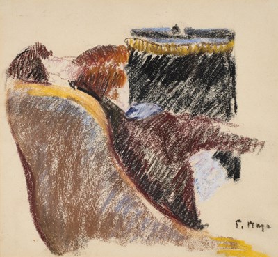 Lot 1185 - Paul Maze (1887-1979) French Figures seated in...
