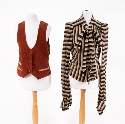 Lot 2087 - Circa 1960s Biba Black and Brown Striped...