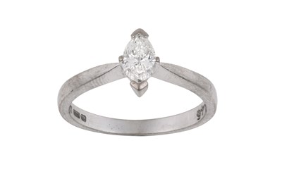 Lot 2300 - An 18 Carat White Gold Diamond Solitaire Ring...