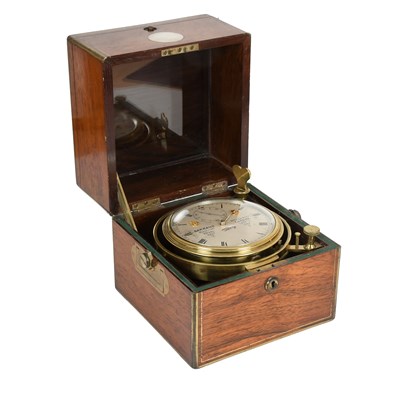 Lot 187 - A Good Rosewood Eight Day Marine Chronometer,...