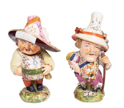 Lot 25 - A Pair of Derby Porcelain "Mansion House Dwarf...