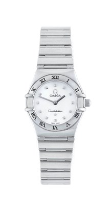Lot 2438 - Omega: A Lady's Stainless Steel Wristwatch,...