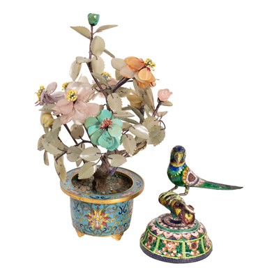 Lot 1177 - A Chinese Hardstone Model of a Tree, 20th...
