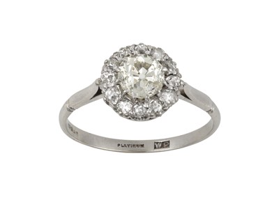 Lot 2084 - A Diamond Cluster Ring the central old cut...