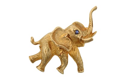 Lot 2224 - A 9 Carat Gold Sapphire Novelty Brooch...