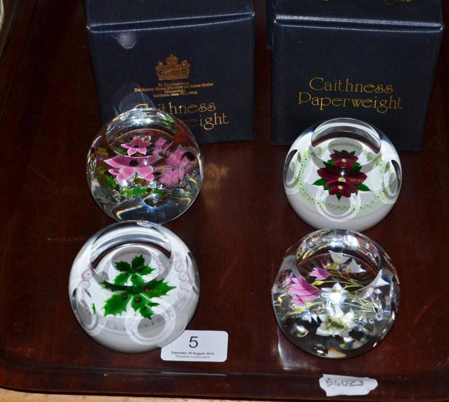 Lot 5 Four Caithness paperweights