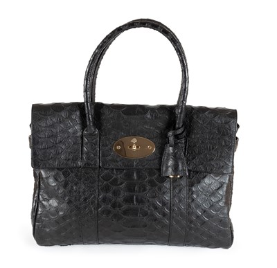 Lot 1026 - A Mulberry Bayswater Black Python Embossed...