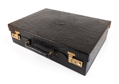 Lot 1055 - Mulberry Black Croc-Embossed Leather Briefcase,...