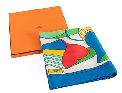 Lot 1074 - Hermes Silk Scarf, Thalassa Designed by Pierre...