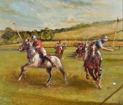Lot 1014 - Tod Ramos (b.1956) Polo Match Signed and dated...